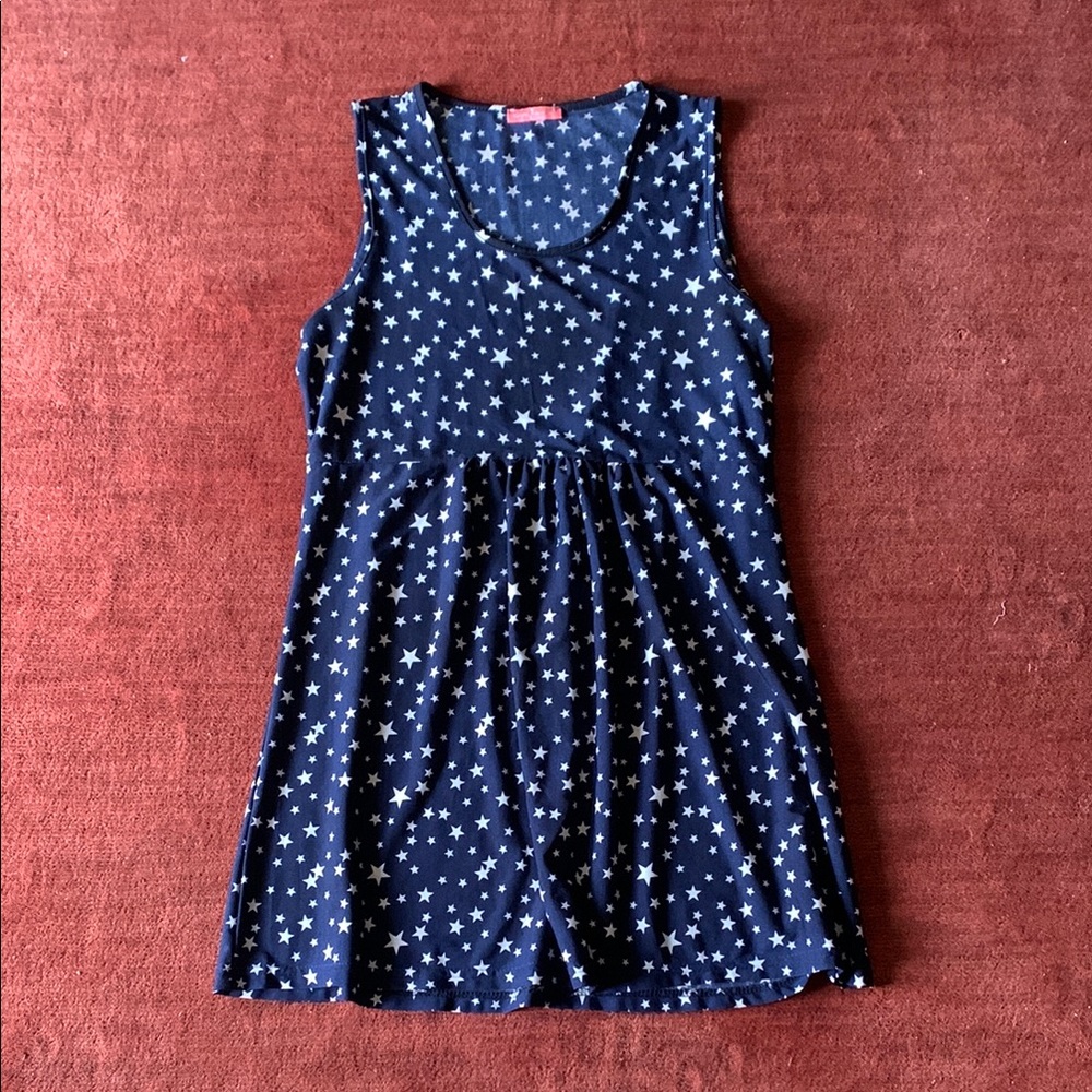 Starry Navy Blue Sleeveless Dress/ tunic